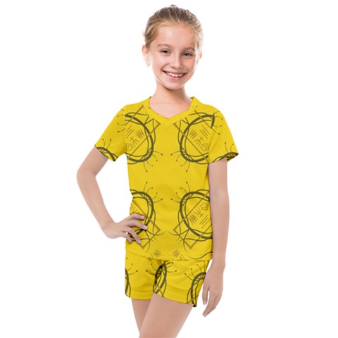 Abstract Pattern Geometric Backgrounds   Kids  Mesh Tee And Shorts Set by Eskimos