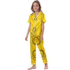 Abstract Pattern Geometric Backgrounds   Kids  Satin Short Sleeve Pajamas Set