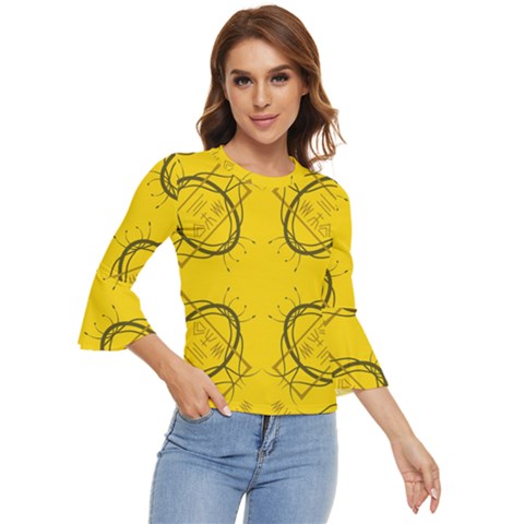 Abstract Pattern Geometric Backgrounds   Bell Sleeve Top by Eskimos