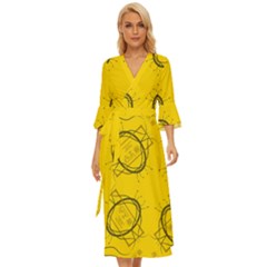 Abstract Pattern Geometric Backgrounds   Midsummer Wrap Dress