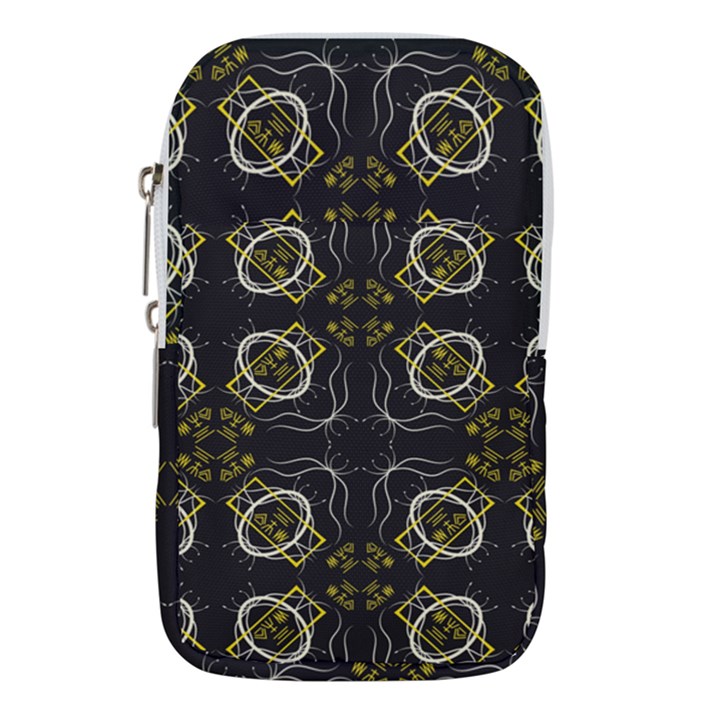 Abstract pattern geometric backgrounds   Waist Pouch (Large)