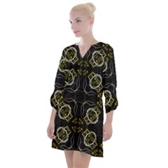 Abstract Pattern Geometric Backgrounds   Open Neck Shift Dress