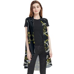 Abstract Pattern Geometric Backgrounds   Sleeveless Chiffon Waistcoat Shirt