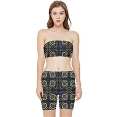 Abstract Pattern Geometric Backgrounds   Stretch Shorts And Tube Top Set by Eskimos