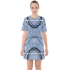 Abstract Pattern Geometric Backgrounds   Sixties Short Sleeve Mini Dress by Eskimos