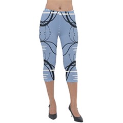 Abstract Pattern Geometric Backgrounds   Lightweight Velour Capri Leggings  by Eskimos