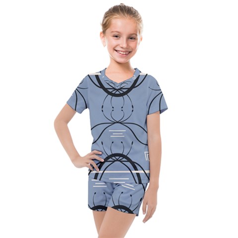 Abstract Pattern Geometric Backgrounds   Kids  Mesh Tee And Shorts Set by Eskimos