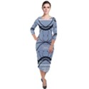 Abstract pattern geometric backgrounds   Quarter Sleeve Midi Velour Bodycon Dress View1