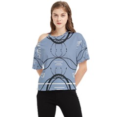 Abstract Pattern Geometric Backgrounds   One Shoulder Cut Out Tee by Eskimos