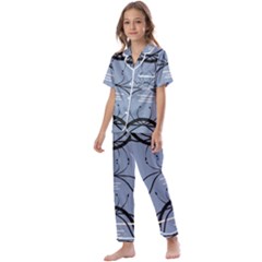 Abstract Pattern Geometric Backgrounds   Kids  Satin Short Sleeve Pajamas Set by Eskimos