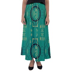 Abstract Pattern Geometric Backgrounds   Flared Maxi Skirt by Eskimos