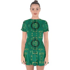 Abstract Pattern Geometric Backgrounds   Drop Hem Mini Chiffon Dress by Eskimos