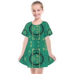 Abstract Pattern Geometric Backgrounds   Kids  Smock Dress by Eskimos