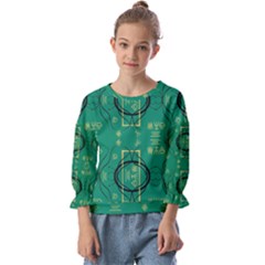 Abstract Pattern Geometric Backgrounds   Kids  Cuff Sleeve Top