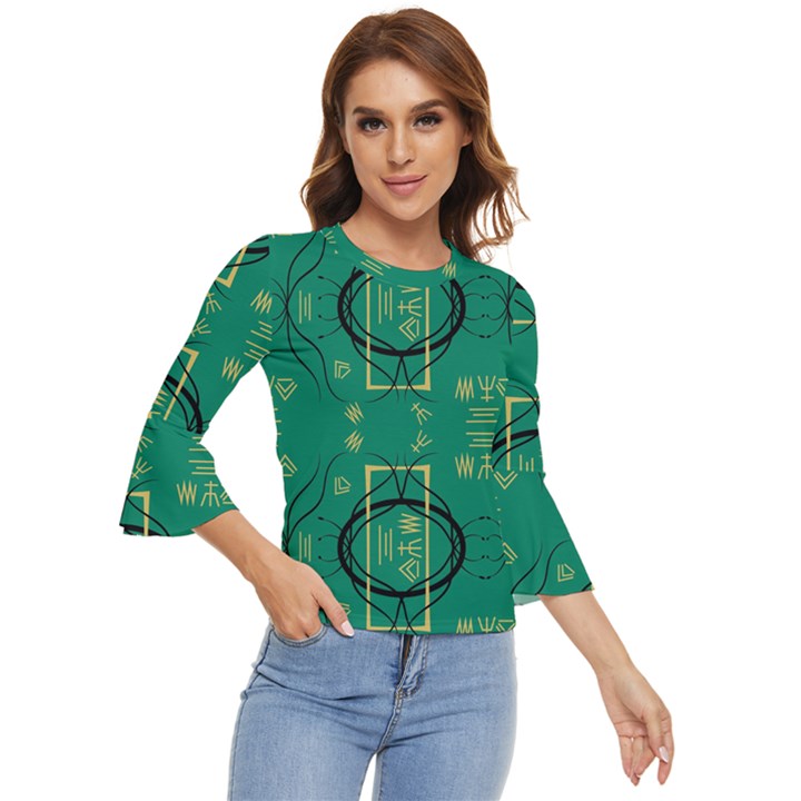 Abstract pattern geometric backgrounds   Bell Sleeve Top