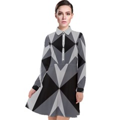 Abstract Pattern Geometric Backgrounds   Long Sleeve Chiffon Shirt Dress by Eskimos