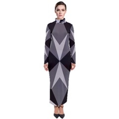 Abstract Pattern Geometric Backgrounds   Turtleneck Maxi Dress by Eskimos