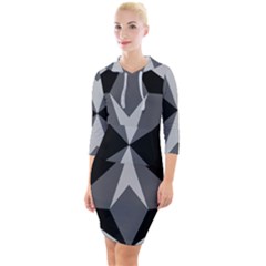 Abstract Pattern Geometric Backgrounds   Quarter Sleeve Hood Bodycon Dress by Eskimos