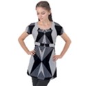 Abstract pattern geometric backgrounds   Puff Sleeve Tunic Top View1