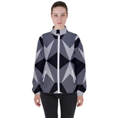 Abstract Pattern Geometric Backgrounds   Women s High Neck Windbreaker by Eskimos