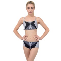 Abstract Pattern Geometric Backgrounds   Layered Top Bikini Set by Eskimos