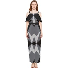 Abstract Pattern Geometric Backgrounds   Draped Sleeveless Chiffon Jumpsuit by Eskimos