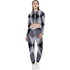 Abstract Pattern Geometric Backgrounds   Cropped Zip Up Lounge Set by Eskimos