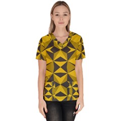 Abstract Pattern Geometric Backgrounds   Women s V-neck Scrub Top