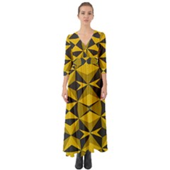 Abstract Pattern Geometric Backgrounds   Button Up Boho Maxi Dress