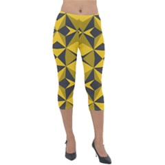 Abstract Pattern Geometric Backgrounds   Lightweight Velour Capri Leggings  by Eskimos