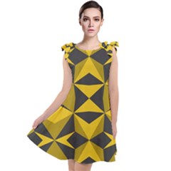 Abstract Pattern Geometric Backgrounds   Tie Up Tunic Dress by Eskimos