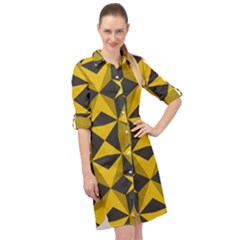 Abstract Pattern Geometric Backgrounds   Long Sleeve Mini Shirt Dress by Eskimos