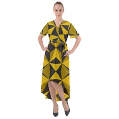 Abstract Pattern Geometric Backgrounds   Front Wrap High Low Dress by Eskimos