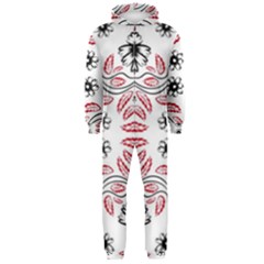 Folk Flowers Print Floral Pattern Ethnic Art Hooded Jumpsuit (men) by Eskimos