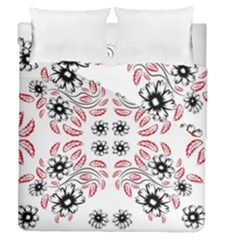 Folk Flowers Print Floral Pattern Ethnic Art Duvet Cover Double Side (queen Size) by Eskimos