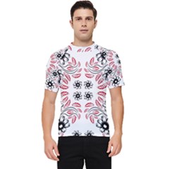 Folk Flowers Print Floral Pattern Ethnic Art Men s Short Sleeve Rash Guard by Eskimos