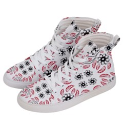 Folk Flowers Print Floral Pattern Ethnic Art Men s Hi-top Skate Sneakers by Eskimos