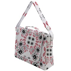 Folk Flowers Print Floral Pattern Ethnic Art Box Up Messenger Bag by Eskimos