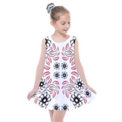 Folk Flowers Print Floral Pattern Ethnic Art Kids  Summer Dress by Eskimos