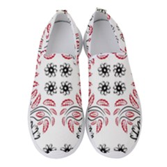 Folk Flowers Print Floral Pattern Ethnic Art Women s Slip On Sneakers by Eskimos