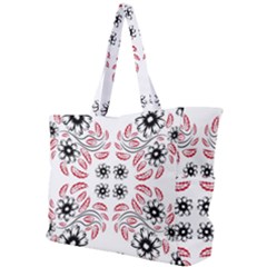 Folk Flowers Print Floral Pattern Ethnic Art Simple Shoulder Bag by Eskimos