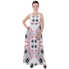 Folk Flowers Print Floral Pattern Ethnic Art Empire Waist Velour Maxi Dress by Eskimos