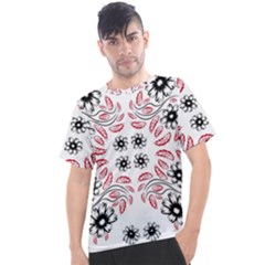 Folk Flowers Print Floral Pattern Ethnic Art Men s Sport Top by Eskimos