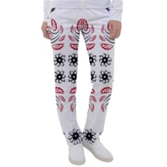 Folk Flowers Print Floral Pattern Ethnic Art Women s Casual Pants by Eskimos