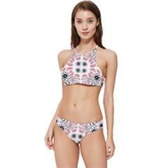 Folk Flowers Print Floral Pattern Ethnic Art Banded Triangle Bikini Set by Eskimos