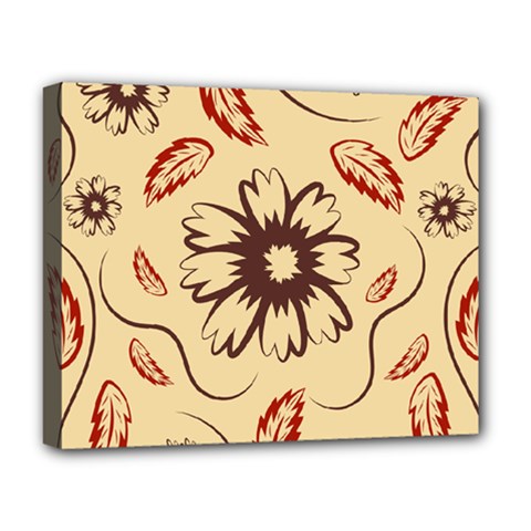 Folk Flowers Print Floral Pattern Ethnic Art Deluxe Canvas 20  X 16  (stretched) by Eskimos