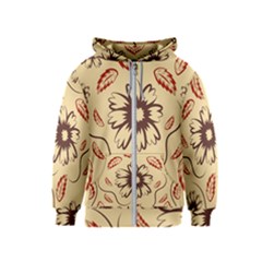 Folk Flowers Print Floral Pattern Ethnic Art Kids  Zipper Hoodie by Eskimos