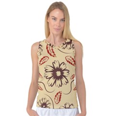 Folk Flowers Print Floral Pattern Ethnic Art Women s Basketball Tank Top by Eskimos