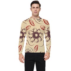 Folk Flowers Print Floral Pattern Ethnic Art Men s Long Sleeve Rash Guard by Eskimos