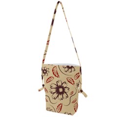 Folk Flowers Print Floral Pattern Ethnic Art Folding Shoulder Bag by Eskimos